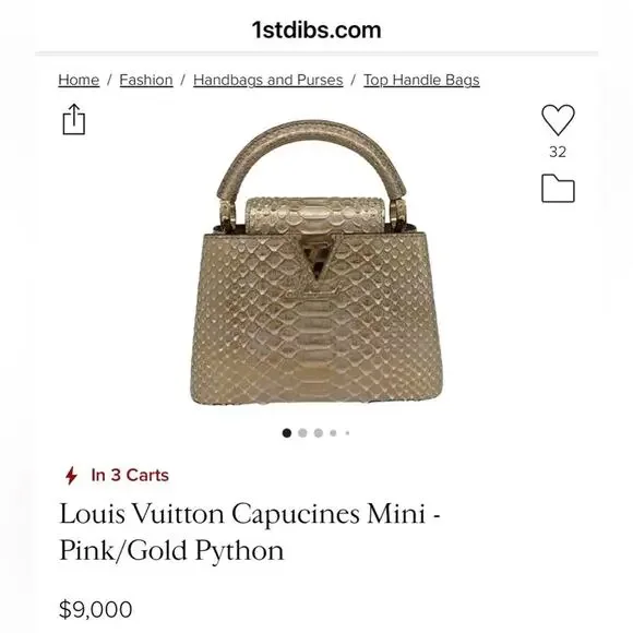 EXTREMELY RARE NEW Louis Vuitton Gold Python Capucines Mini Bag Paris Exclusive - Picture 2 of 15